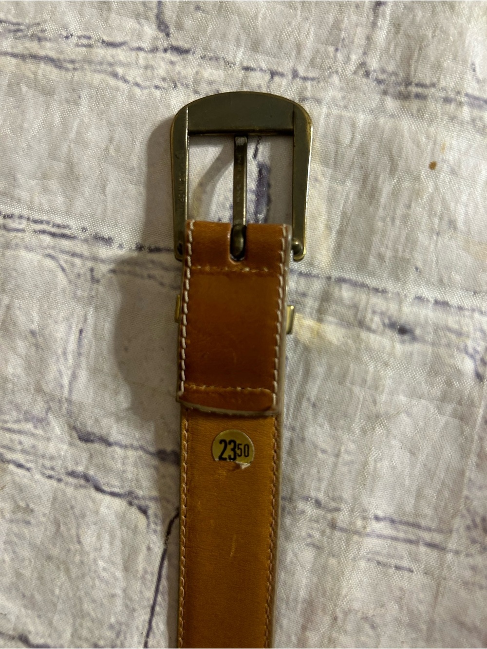 ÉTIENNE AIGNER VINTAGE ANILINE COWHIDE BROWN WITH GOLD TONE HARDWARE BELT - Picture 7 of 11
